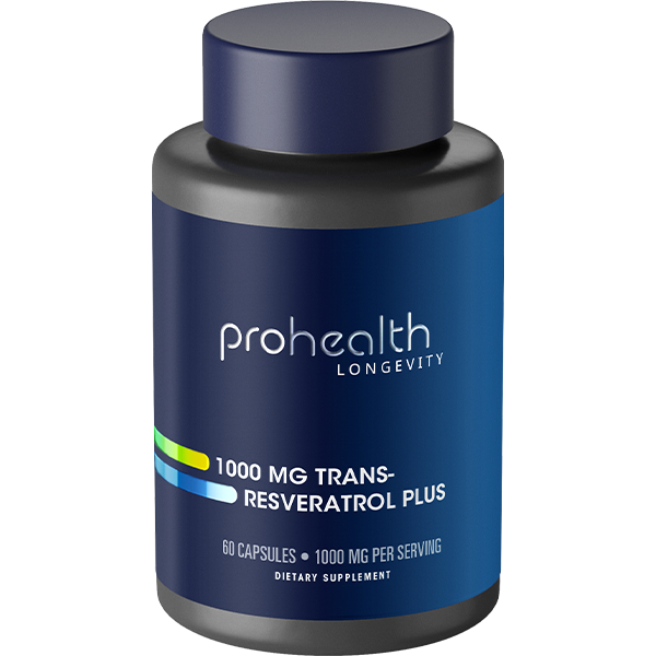 ProHealth 1000MG Trans-Resveratrol Plus 99.5% Pure, 15X Better Absorption from 420mg Polyphenol Complex (Quercetin, Red Wine & Green Tea Extracts, BioPerine) (60 X 500mg Capsules = 30 X 1000mg Servings)